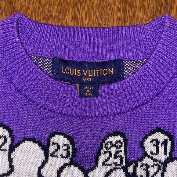 Louis Vuitton Purple and Gray Graphic Crewneck Sweater - Picture 2 of 4